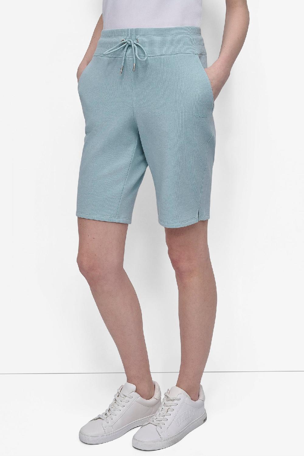 dkny HIGH-RISE BERMUDA SWEAT SHORTS MINERAL