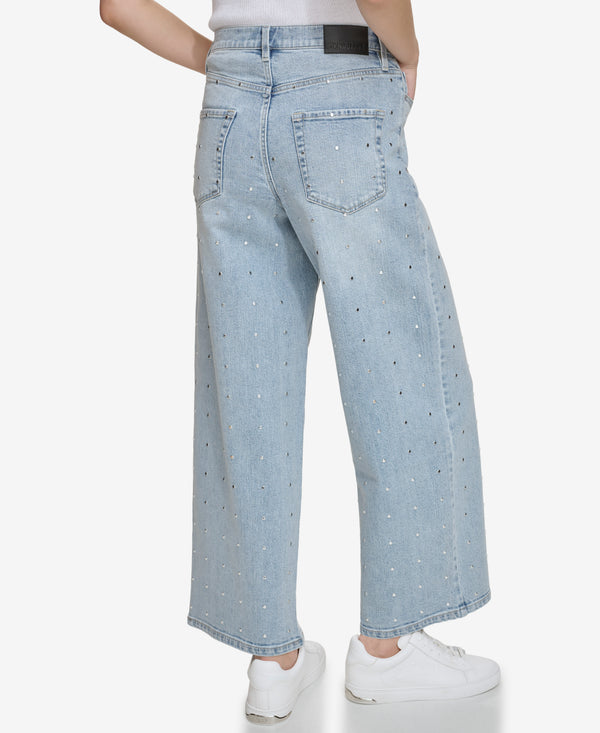 Dkny HIGH Rise Length WIDE LEG WITH STUDS Atlantic