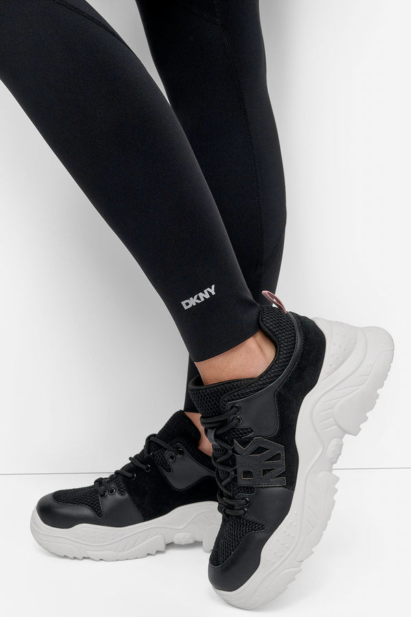 Dkny HIGH-RISE LOGO 7/8-LENGTH LEGGING Black