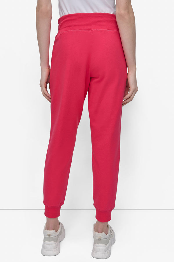 Dkny HIGH-RISE LOGO DRAWSTRING JOGGER AZALEA/ BLACK