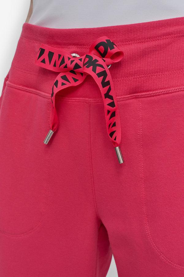 Dkny HIGH-RISE LOGO DRAWSTRING JOGGER AZALEA/ BLACK