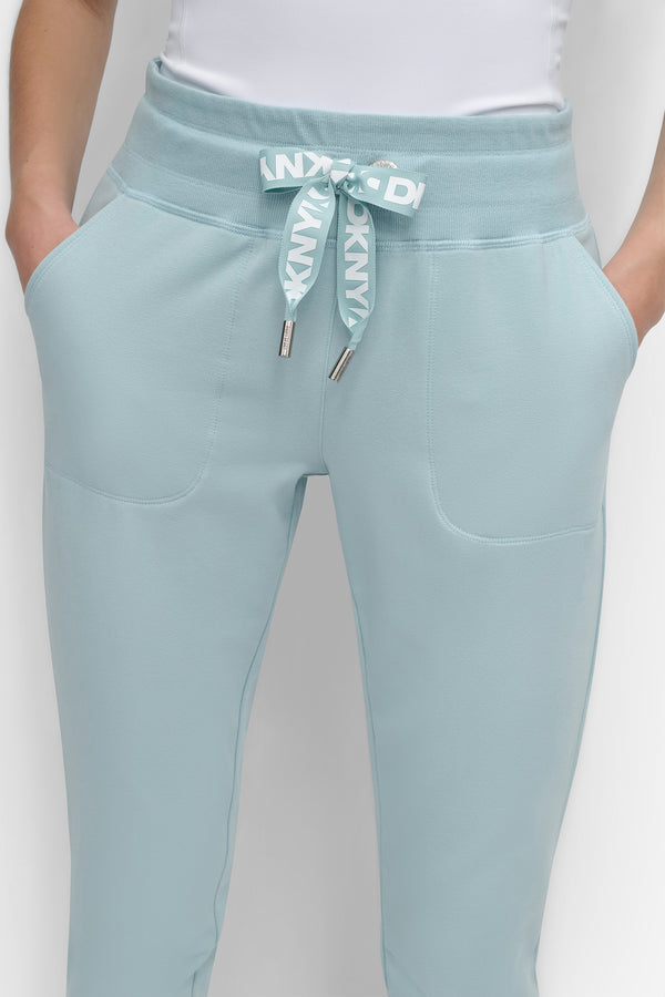 Dkny HIGH-RISE LOGO DRAWSTRING JOGGER MINERAL