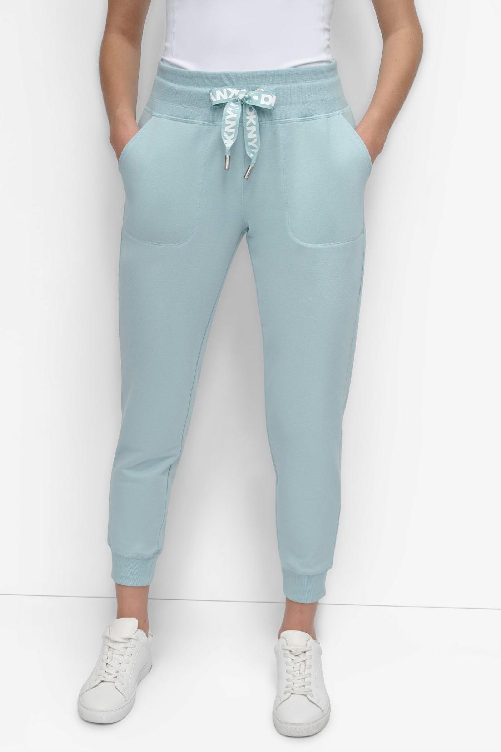 dkny HIGH-RISE LOGO DRAWSTRING JOGGER MINERAL