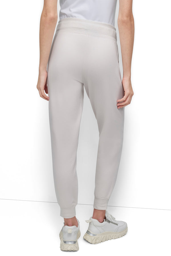 Dkny HIGH-RISE LOGO DRAWSTRING JOGGER SAND