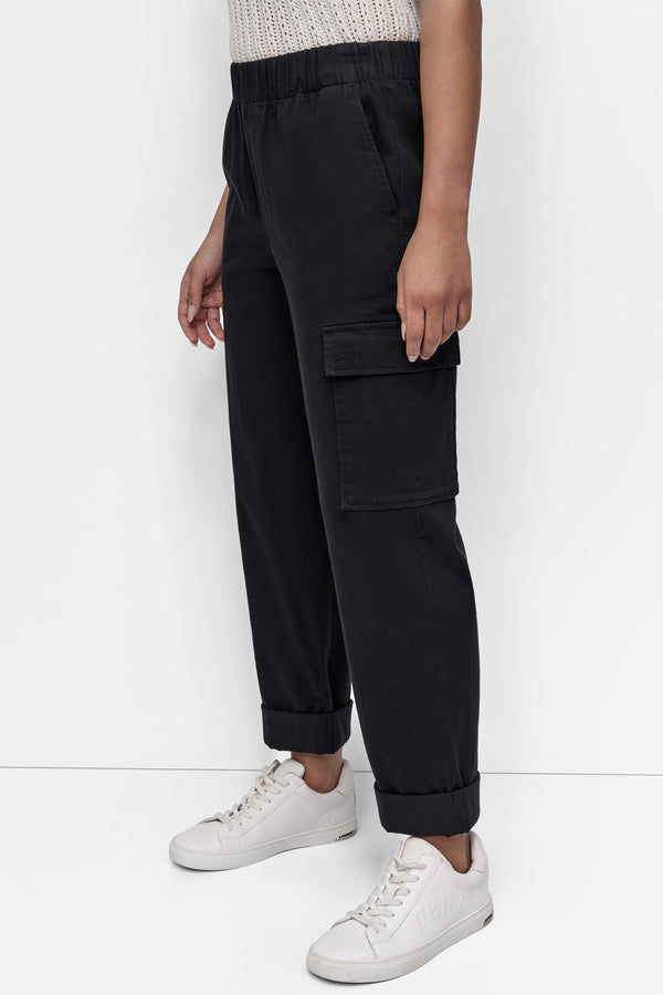 Dkny HIGH-RISE PULL-ON CARGO JOGGER Black