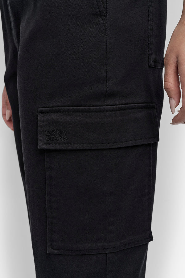 Dkny HIGH-RISE PULL-ON CARGO JOGGER Black