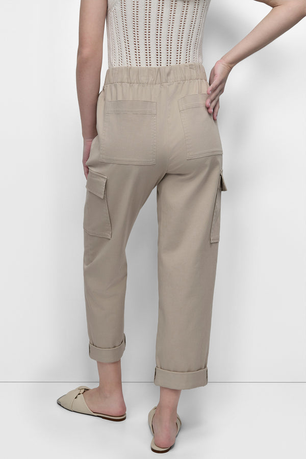 Dkny HIGH-RISE PULL-ON CARGO JOGGER Pebble