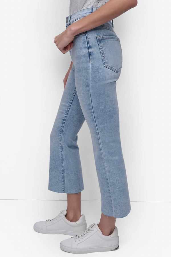 Dkny HIGH-RISE RAW EDGE FLARE JEAN DOVER