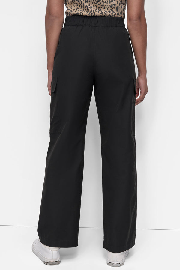 Dkny HIGH-RISE STRAIGHT-LEG CARGO PANT Black