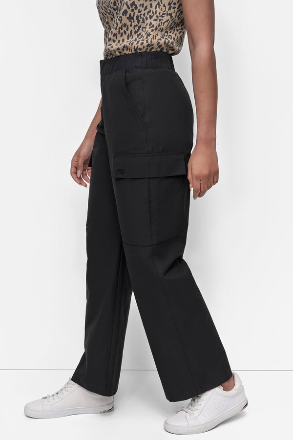 Dkny HIGH-RISE STRAIGHT-LEG CARGO PANT Black