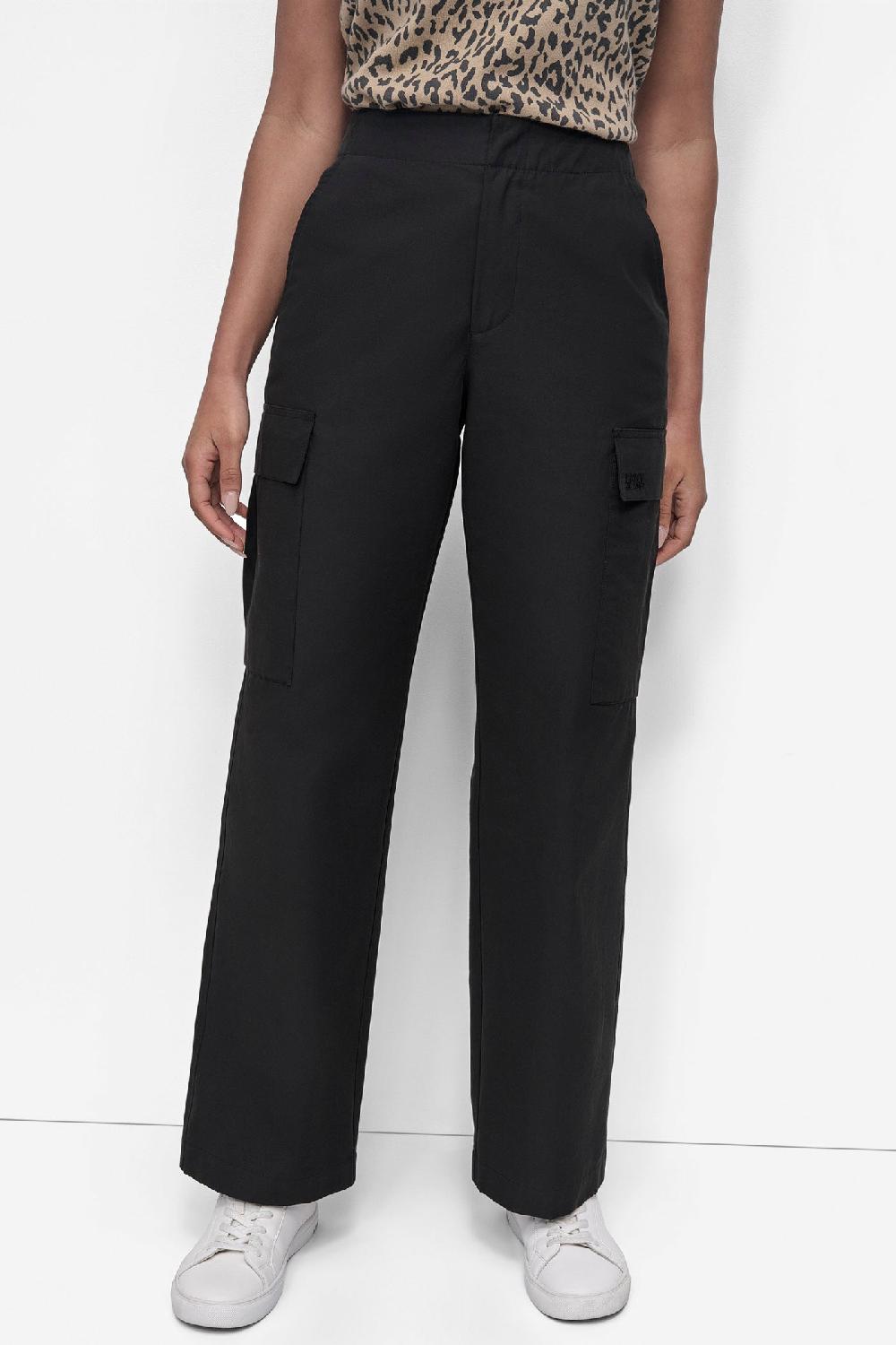 dkny HIGH-RISE STRAIGHT-LEG CARGO PANT Black
