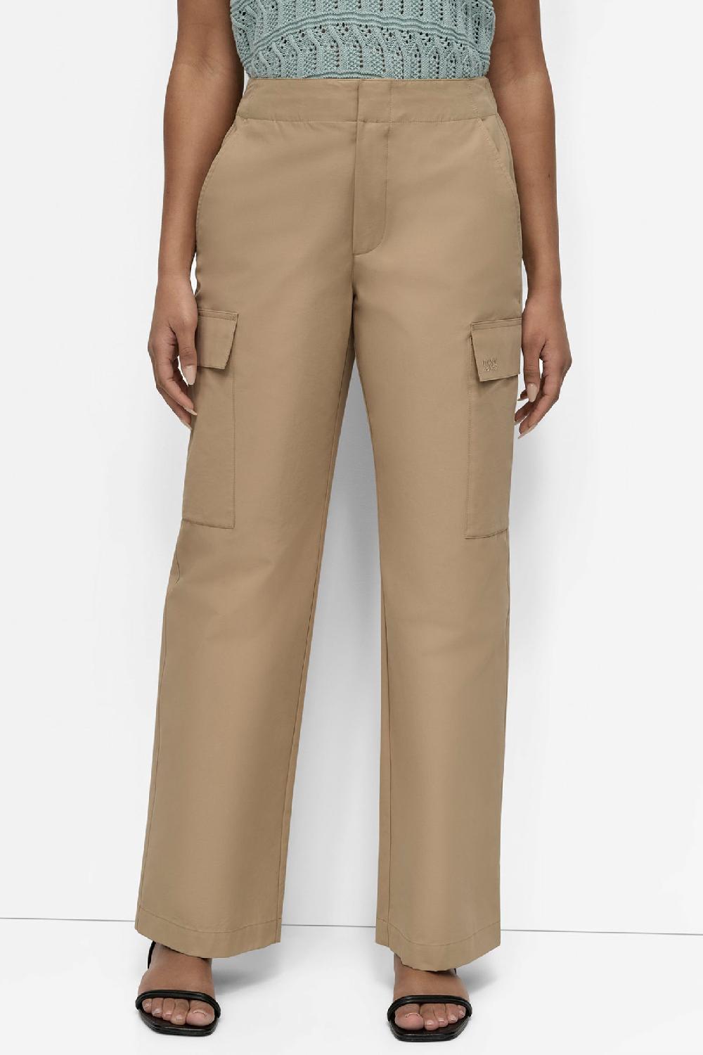 dkny HIGH-RISE STRAIGHT-LEG CARGO PANT Travertine