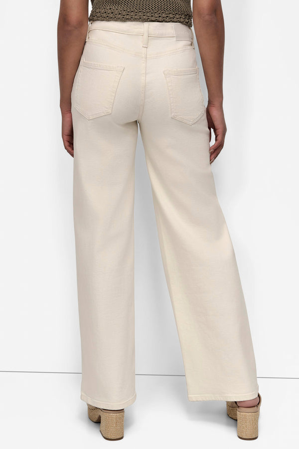 Dkny HIGH-RISE TAILORED WIDE-LEG JEAN Ecru