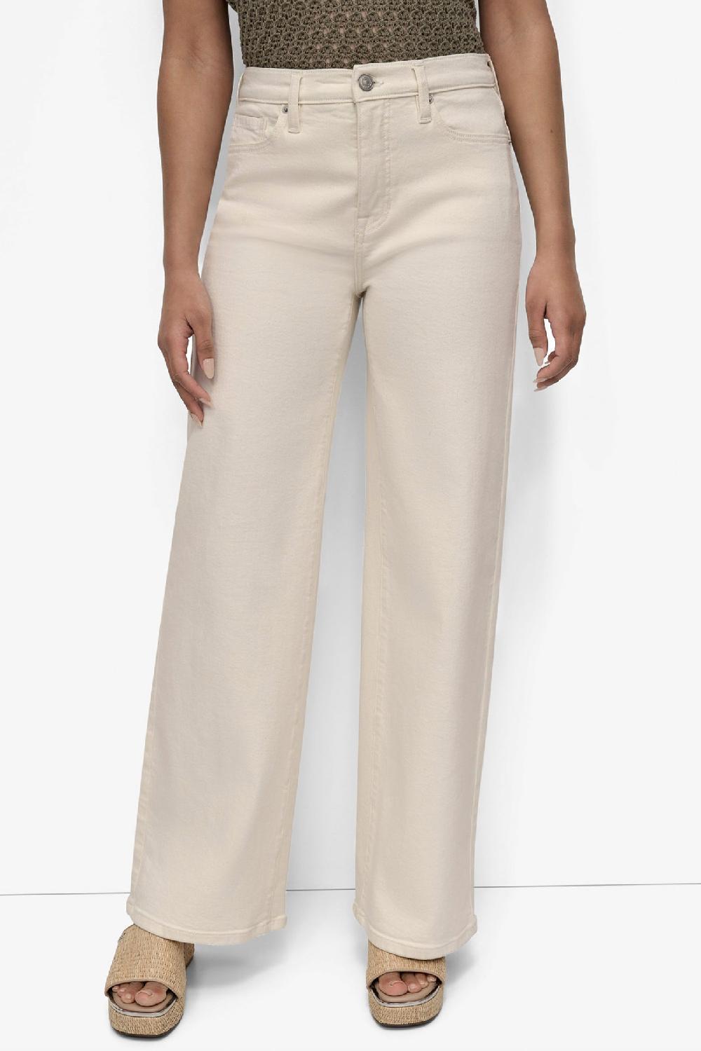 dkny HIGH-RISE TAILORED WIDE-LEG JEAN Ecru
