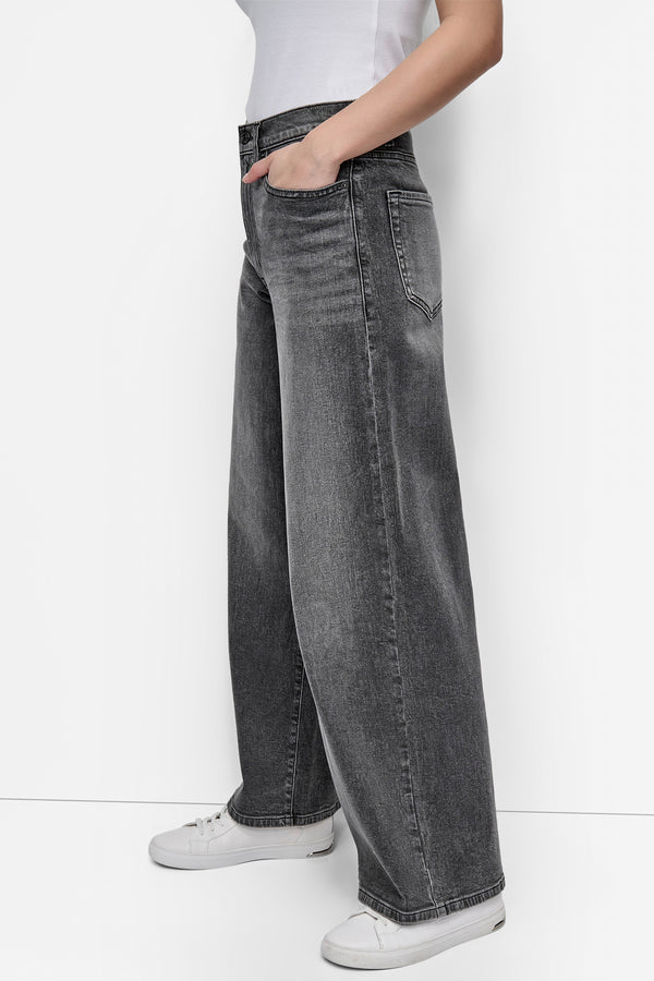 Dkny HIGH-RISE TAILORED WIDE-LEG JEAN PAVEMENT