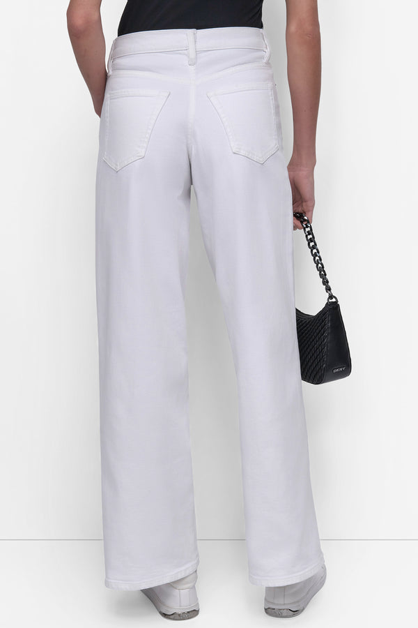 Dkny HIGH-RISE TAILORED WIDE-LEG JEAN White