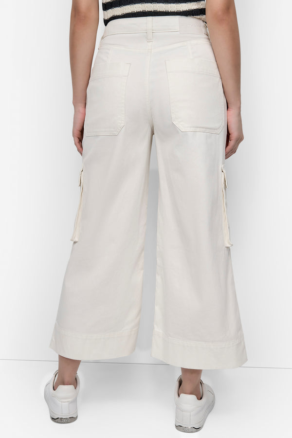 Dkny HIGH-RISE WIDE-LEG UTILITY CARGO Ecru