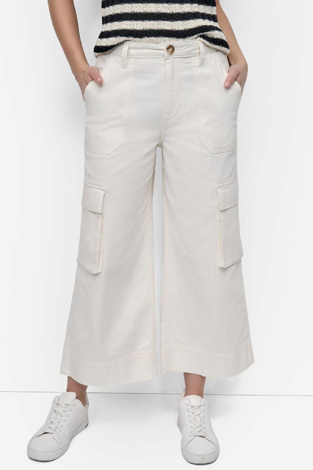 dkny HIGH-RISE WIDE-LEG UTILITY CARGO Ecru