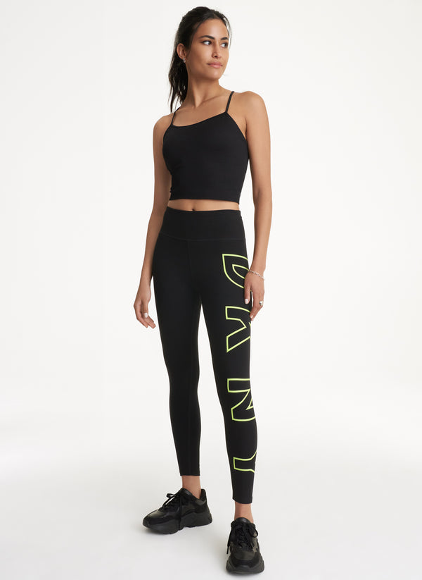 Dkny HIGH WAIST 7/8 EXPLODED LOGO LEGGINGS Zest