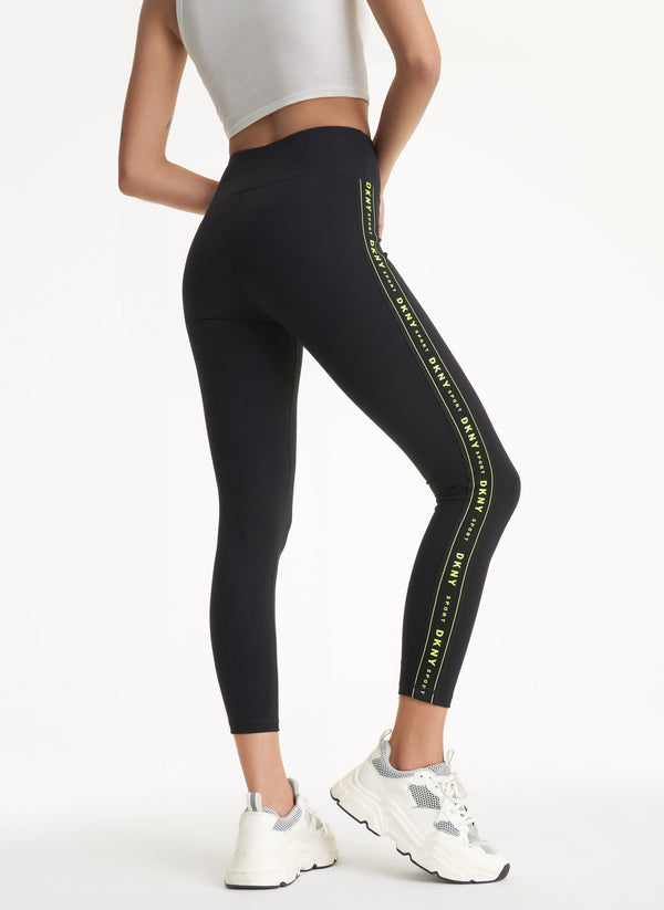 Dkny HIGH WAIST 7/8 LOGO TAPE LEGGINGS Zest