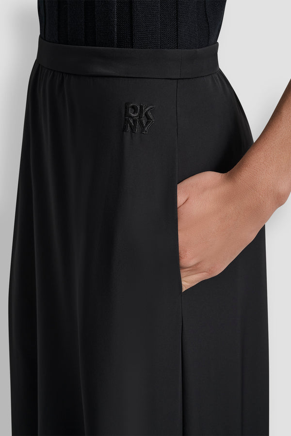 Dkny HIGH WAIST CIRCLE SKIRT Black