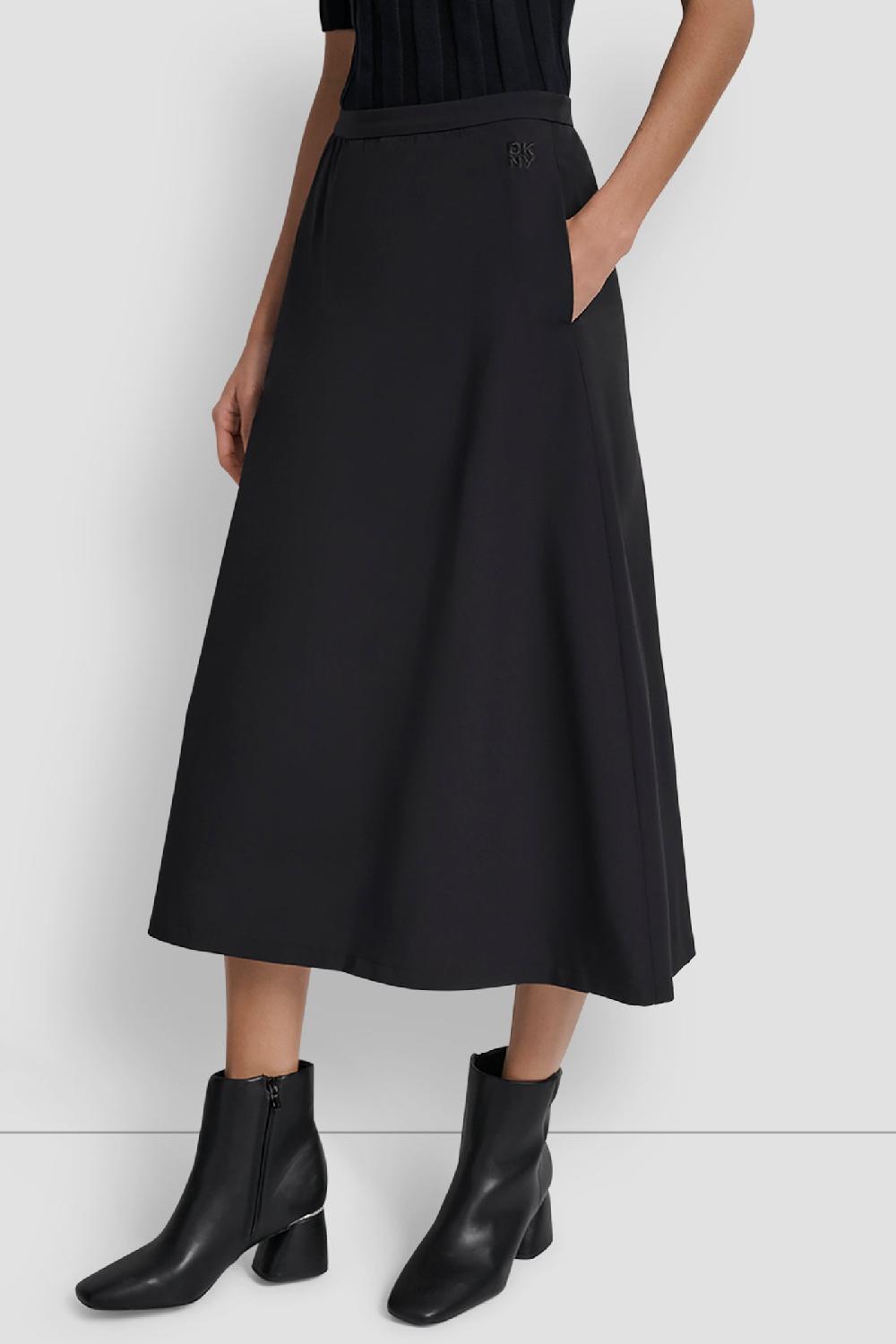 dkny HIGH WAIST CIRCLE SKIRT Black