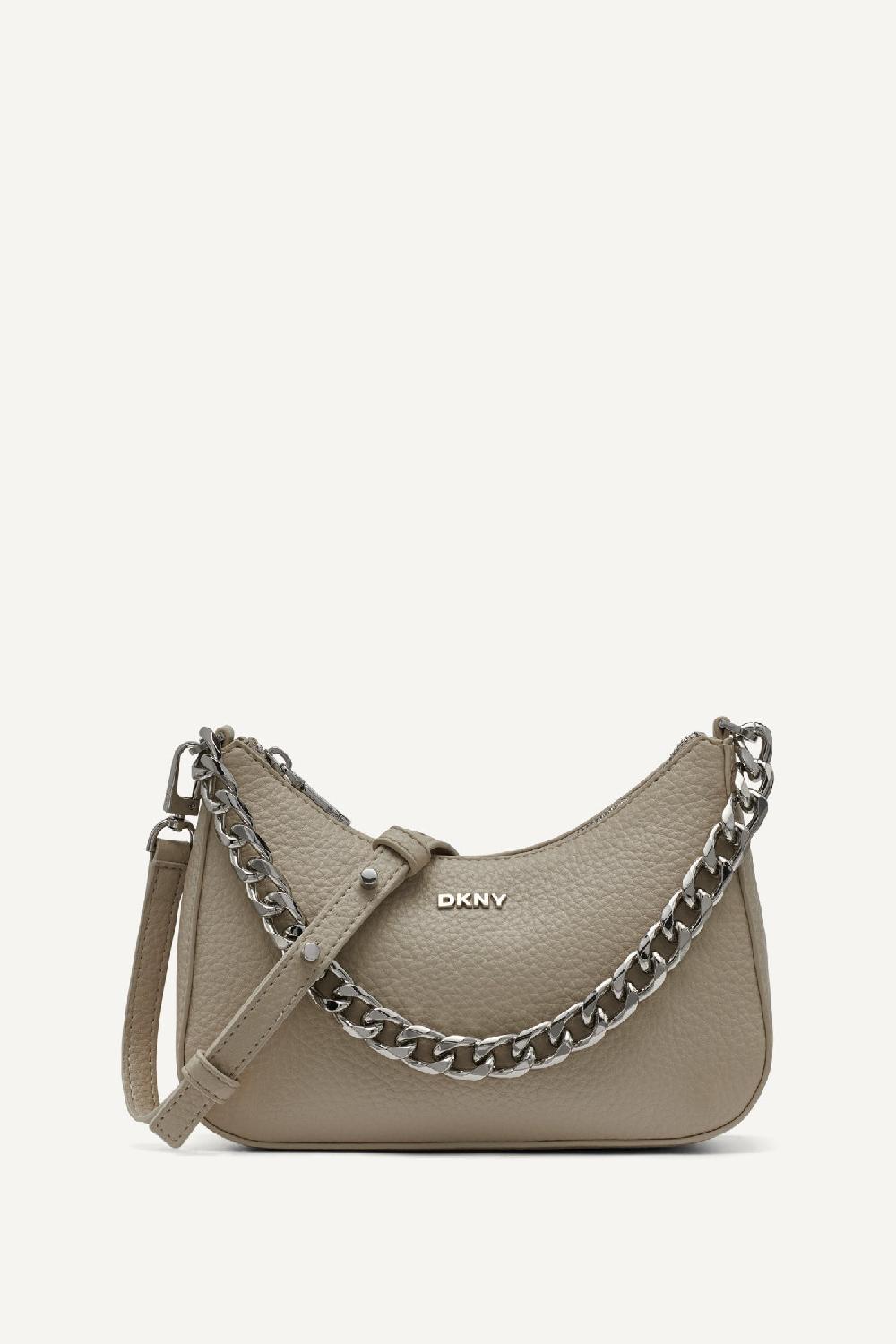 dkny JENNA DEMI CROSSBODY BAG LIGHT TAUPE