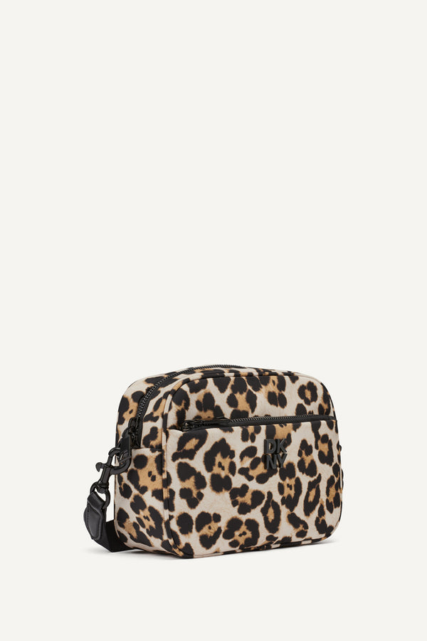 Dkny JENNY LOGO EMBOSSED CAMERA BAG Leopard