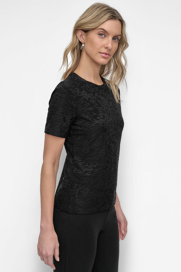 Dkny KNIT GRAFFITI TOP Black