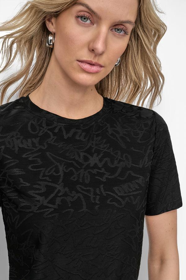 Dkny KNIT GRAFFITI TOP Black