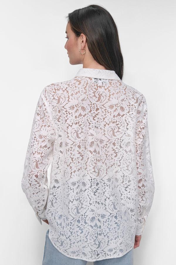 Dkny LACE UTILITY SHIRT White