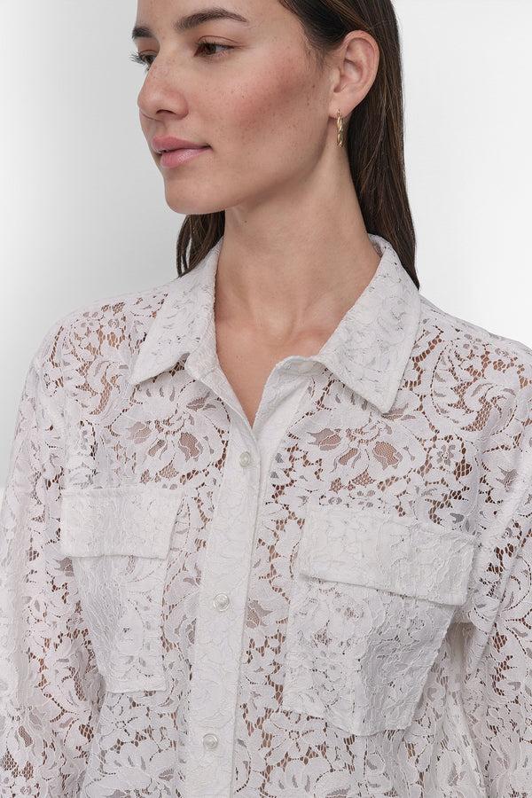 Dkny LACE UTILITY SHIRT White