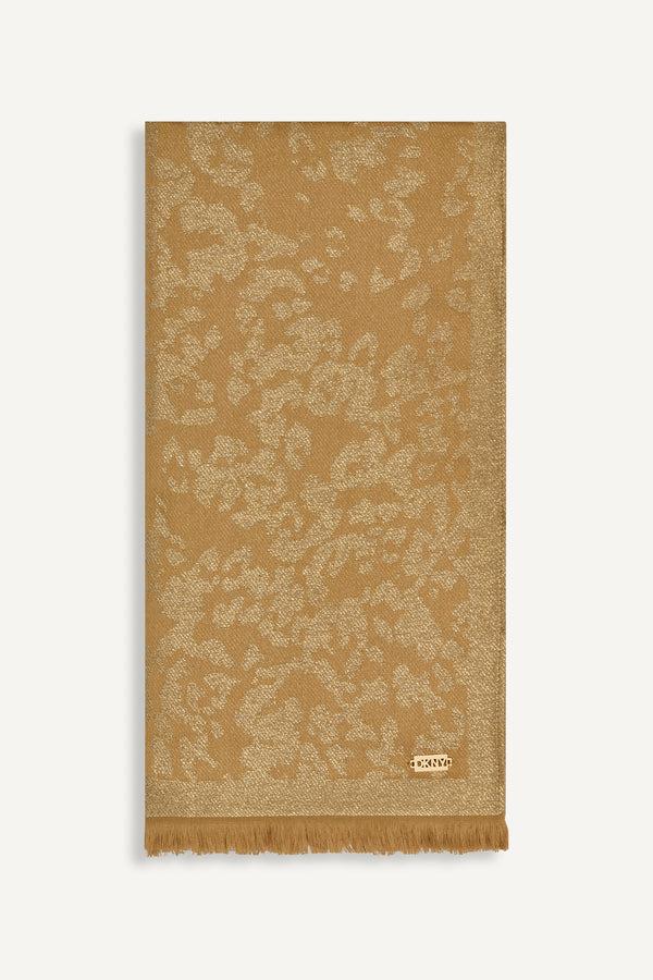 Dkny LEOPARD LUREX PASHMINA WHISKEY