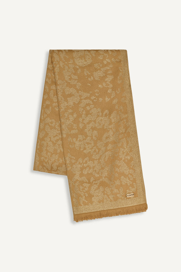 Dkny LEOPARD LUREX PASHMINA WHISKEY