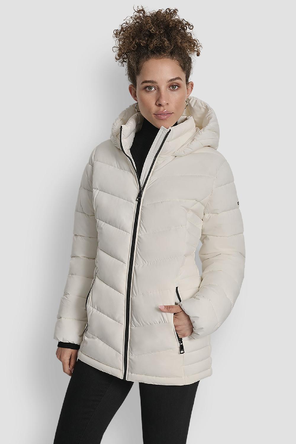 dkny LIGHTWEIGHT PUFFER JACKET PEARL