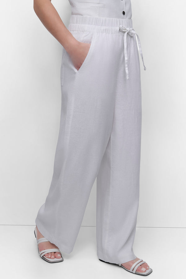 Dkny LINEN VISCOSE PULL ON PANT White