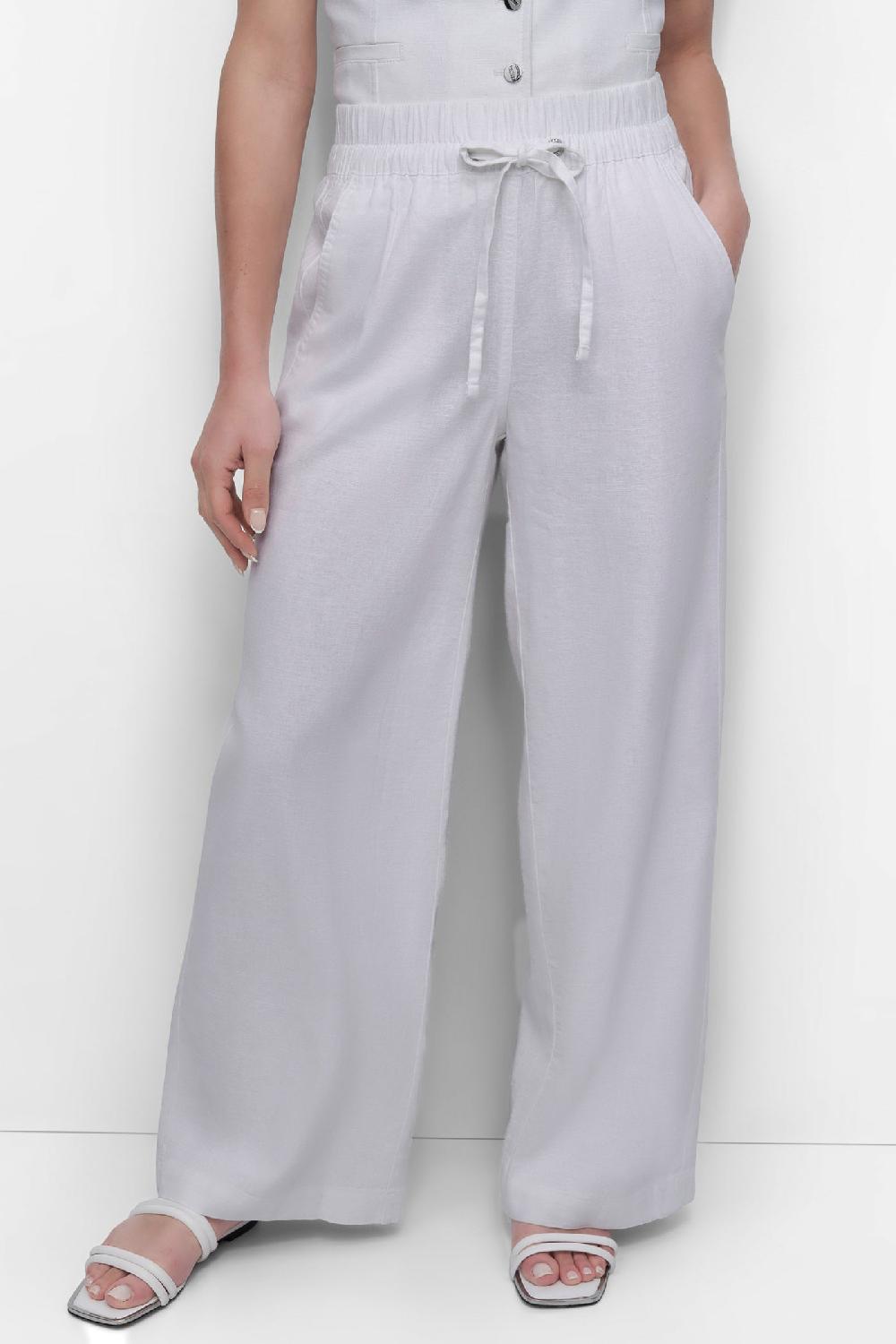 dkny LINEN VISCOSE PULL ON PANT White
