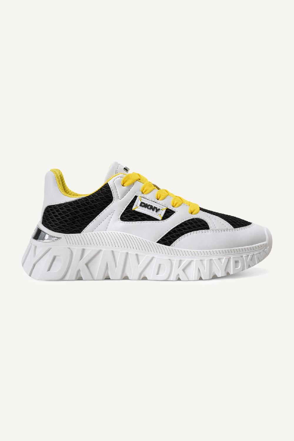 dkny LOCKPORT LACE UP SNEAKER BLACK/WHITE