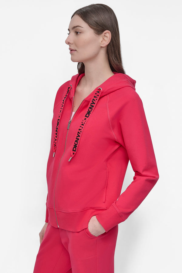 Dkny LOGO DRAWSTRING PERFORMANCE HOODIE AZALEA