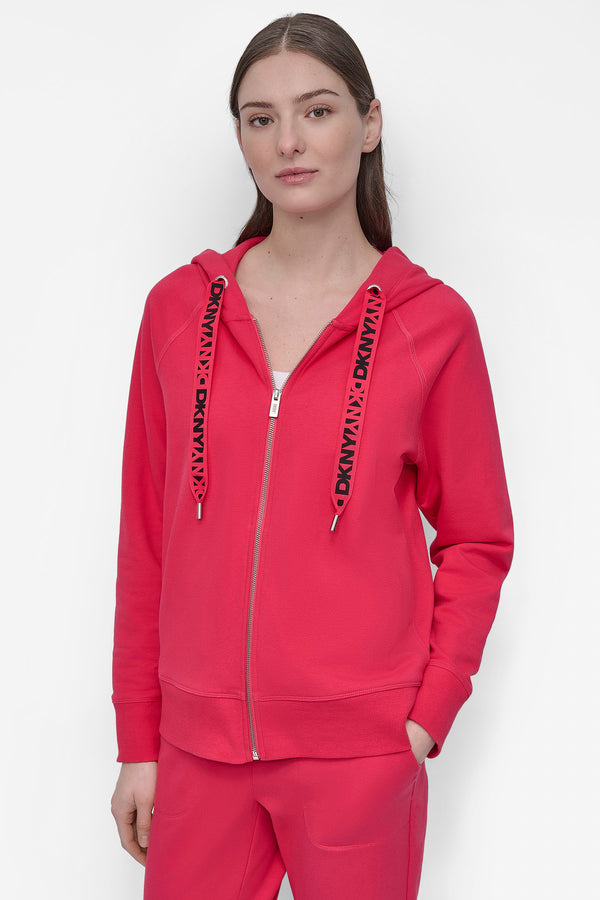 Dkny LOGO DRAWSTRING PERFORMANCE HOODIE AZALEA