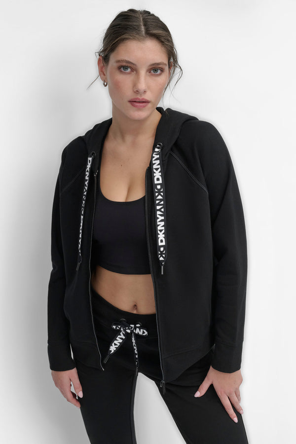 Dkny LOGO DRAWSTRING PERFORMANCE HOODIE Black