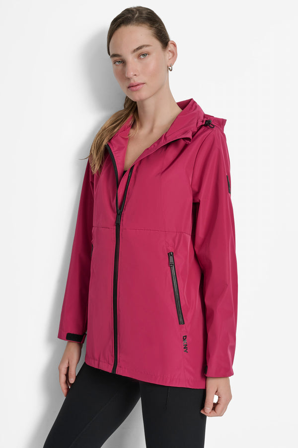 Dkny LOGO-EMBELLISHED HOODED JACKET WILDBERRY