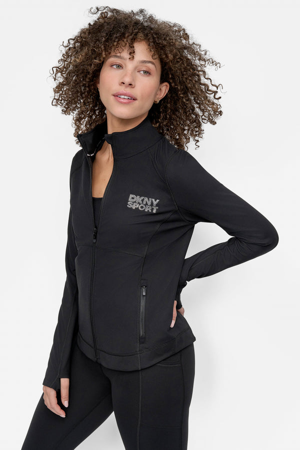 Dkny LOGO-EMBELLISHED JACKET Black/Silver