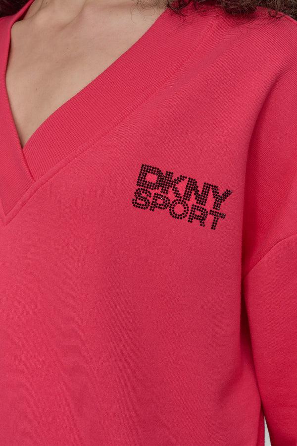 Dkny LOGO-EMBELLISHED SWEATSHIRT Azalea/Black