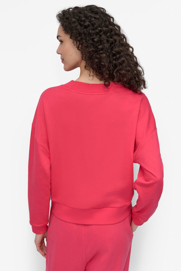 Dkny LOGO-EMBELLISHED SWEATSHIRT Azalea/Black