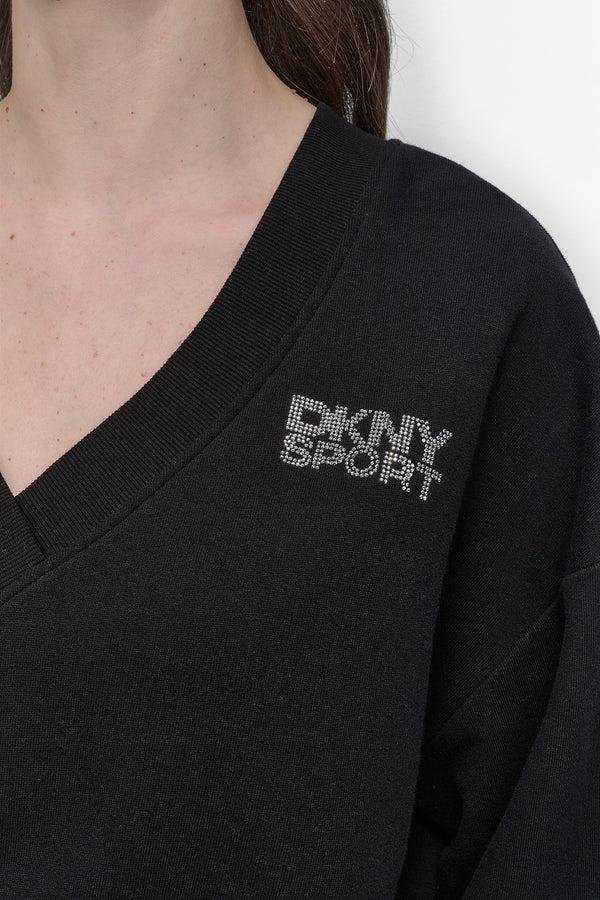 Dkny LOGO-EMBELLISHED SWEATSHIRT Black/Clear