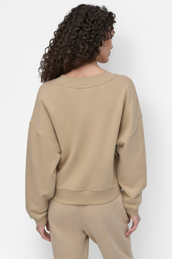 Dkny LOGO-EMBELLISHED SWEATSHIRT Travertine/Black