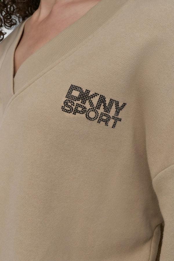 Dkny LOGO-EMBELLISHED SWEATSHIRT Travertine/Black