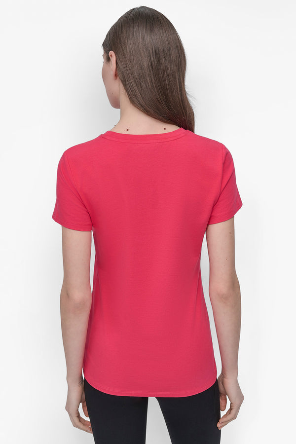 Dkny LOGO-EMBELLISHED TEE Azalea/Black