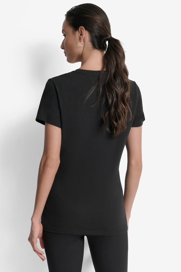 Dkny LOGO-EMBELLISHED TEE Black/Clear
